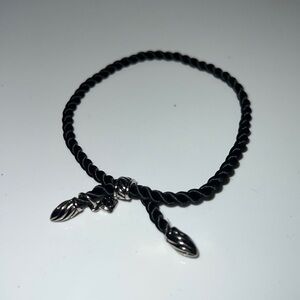 David Yurman Black Silk Sterling Silver Adjustable Bracelet
